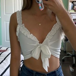 Pretty Little Thing White Tie Tank